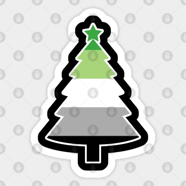 Christmas Tree LGBT Flag Aromantic Sticker by aaallsmiles